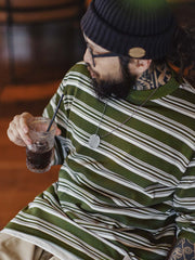 カラーブロックストライプ長袖Tシャツ