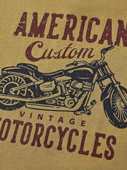 アメカジ定番 抜染プリントバイカーTシャツ