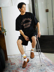 クラシックレトロ 文字プリント Tシャツ