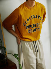 クラシックレトロ 文字プリント Tシャツ