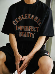 クラシックレトロ 文字プリント Tシャツ