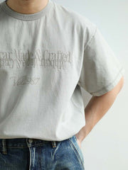 ウォッシュ スノーフレーク ヴィンテージ風 半袖Tシャツ