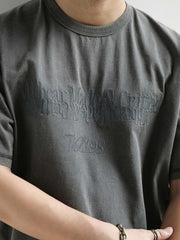 ウォッシュ スノーフレーク ヴィンテージ風 半袖Tシャツ