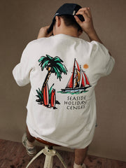 シーサイドホリデープリントTシャツ