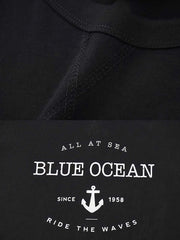 アンカー文字プリント半袖Tシャツ