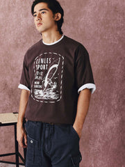 ウィンドサーフィンプリント半袖Tシャツ