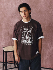 ウィンドサーフィンプリント半袖Tシャツ