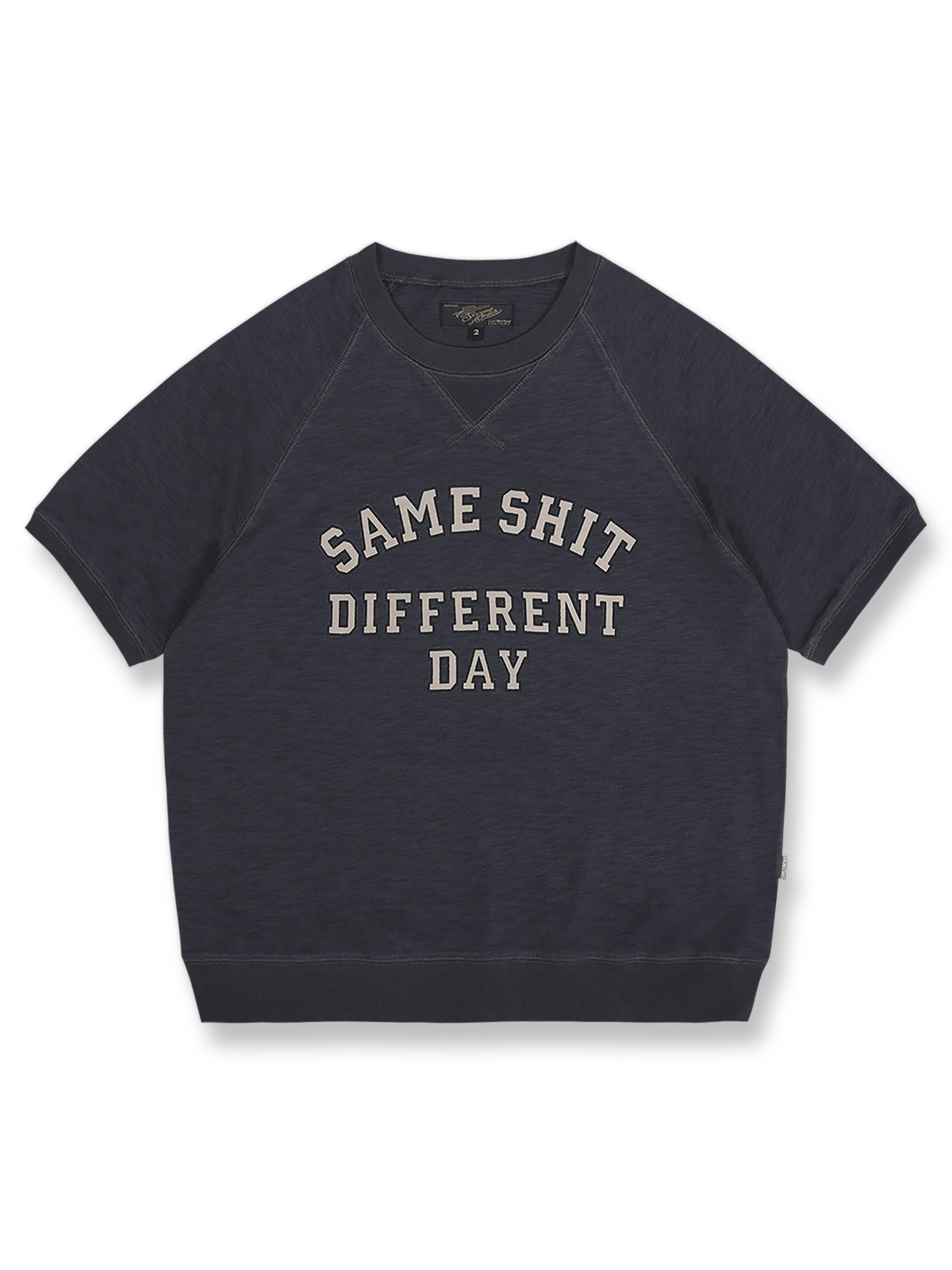 スウェットスタイルビンテージプリント半袖Tシャツの正面展示