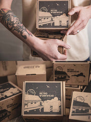 アメリカンスタイル 三重縫い ポケット付きコットンTシャツ