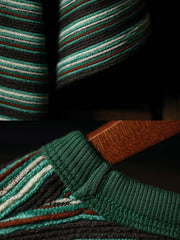 エメラルドグリーンストライプ 半袖Tシャツ