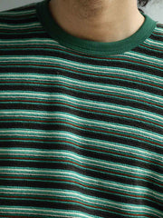 エメラルドグリーンストライプ 半袖Tシャツ