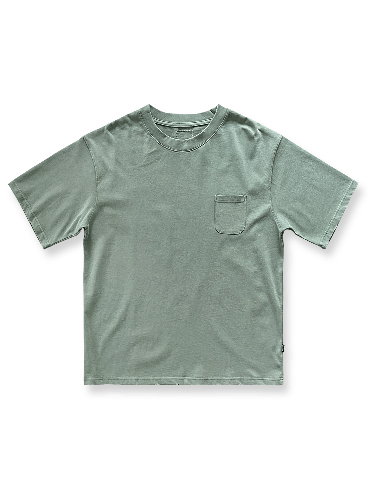 製品画像: 320gのヘビーウェイトコットンウォッシュポケット付きショートスリーブTシャツの全体像