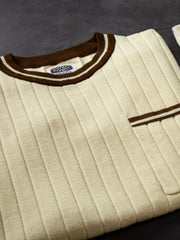 カラーリブニット半袖Tシャツ