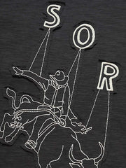 Tシャツの胸ポケットとインディアンチーフプリントのディテール