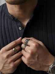 クラシック ヘンリーネック ニットTシャツ