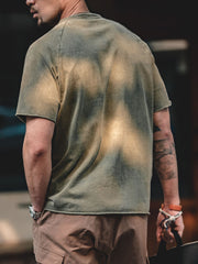 ウォッシュ加工 ヘンリーネック 半袖Tシャツ