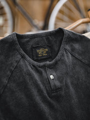 ウォッシュ加工 ヘンリーネック 半袖Tシャツ