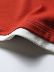 コントラストカラー パッチワーク プリントTシャツ