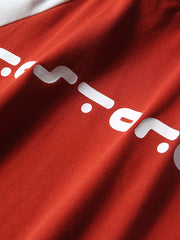 コントラストカラー パッチワーク プリントTシャツ