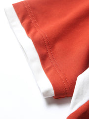 コントラストカラー パッチワーク プリントTシャツ