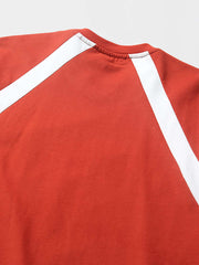 コントラストカラー パッチワーク プリントTシャツ