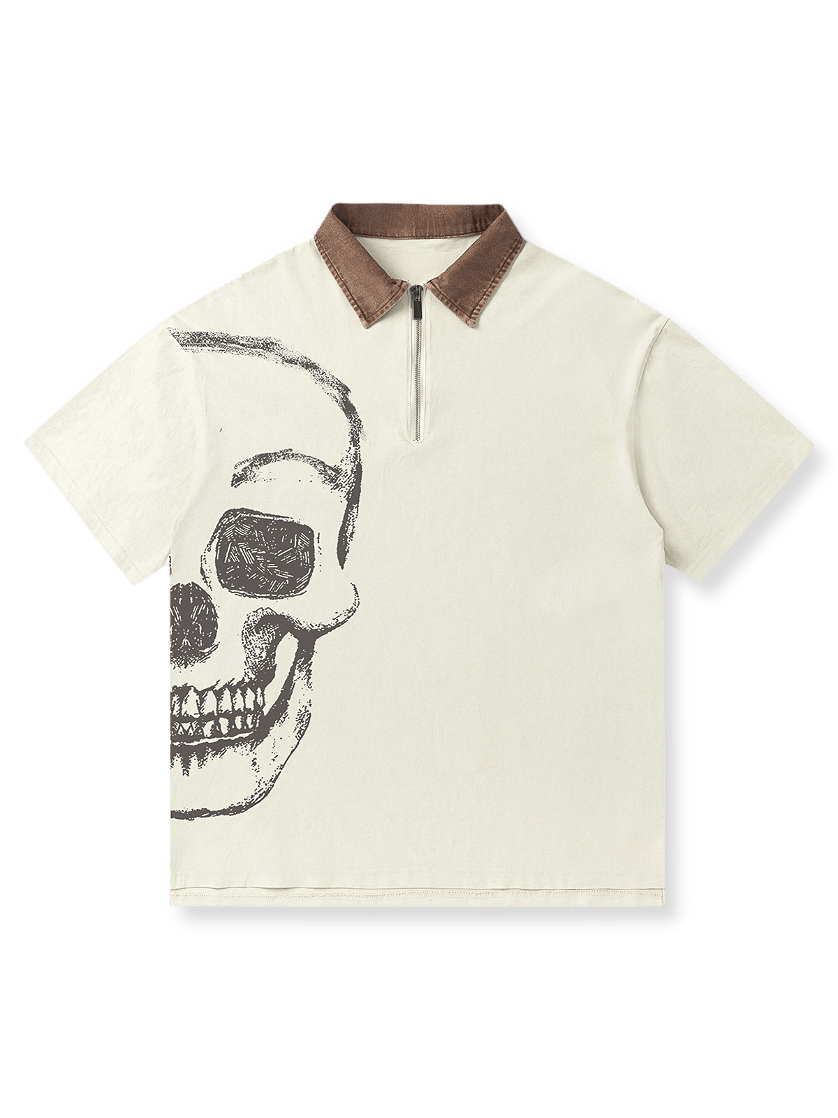 カラードスカルグラフィティプリント半袖Tシャツ正面図