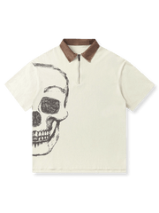 カラードスカルグラフィティプリント半袖Tシャツ正面図