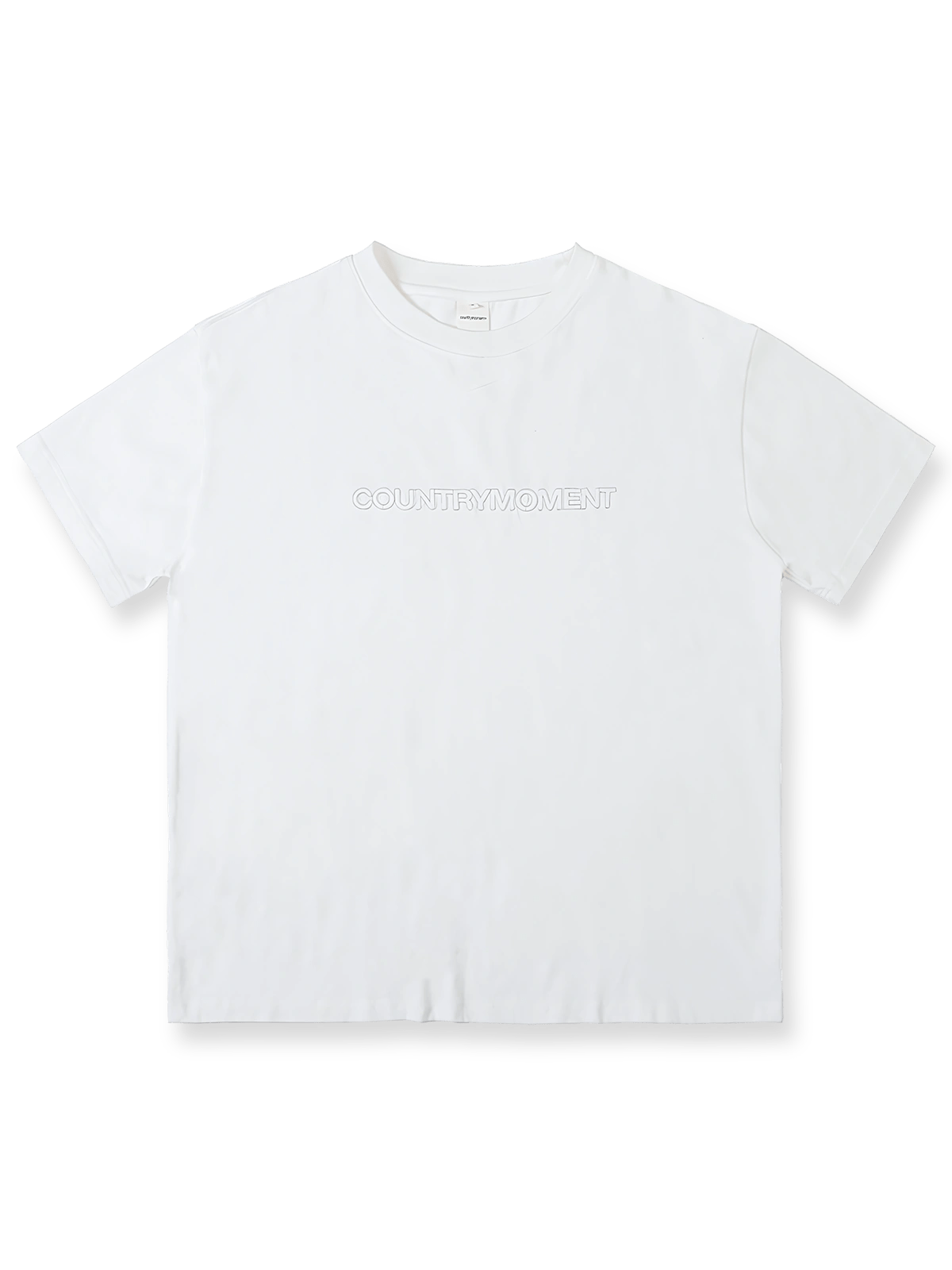 ウォッシュド加工の290gヘビーウェイトヴィンテージエンブロイダリー半袖Tシャツ正面展示