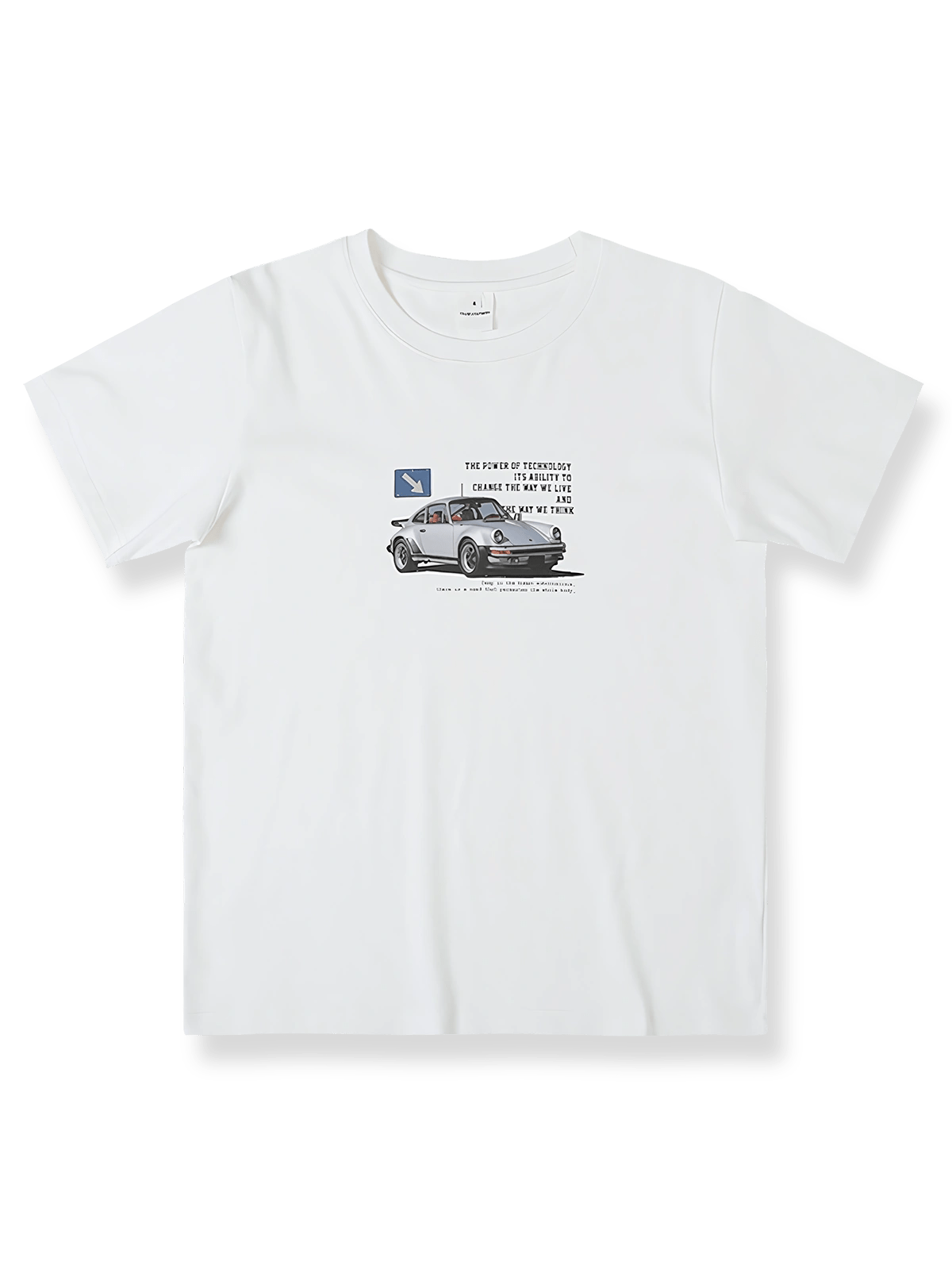 カーグラフィックプリントスリムフィット半袖Tシャツ正面展示