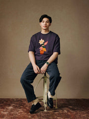 ウォーターカラープランツプリントTシャツ