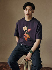 ウォーターカラープランツプリントTシャツ