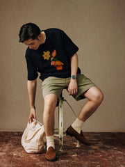 ウォーターカラープランツプリントTシャツ