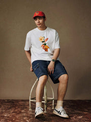 ウォーターカラープランツプリントTシャツ