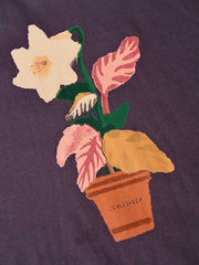 ウォーターカラープランツプリントTシャツ