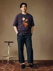 ウォーターカラープランツプリントTシャツ