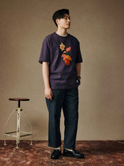 ウォーターカラープランツプリントTシャツ