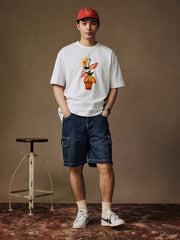 ウォーターカラープランツプリントTシャツ