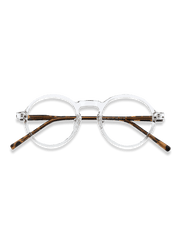 クリアホワイトフレームとべっ甲テンプルのブルーライトカットメガネ