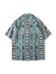 トライバルプリントオープンカラーシャツ