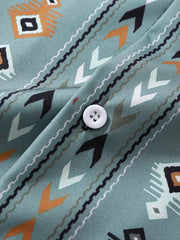 トライバルプリントオープンカラーシャツ