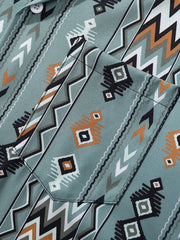 トライバルプリントオープンカラーシャツ