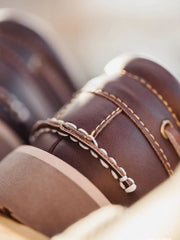 トリプルアイレットレザーボートシューズ