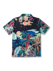 トロピカルナイトハワイアンシャツ ブラックベース