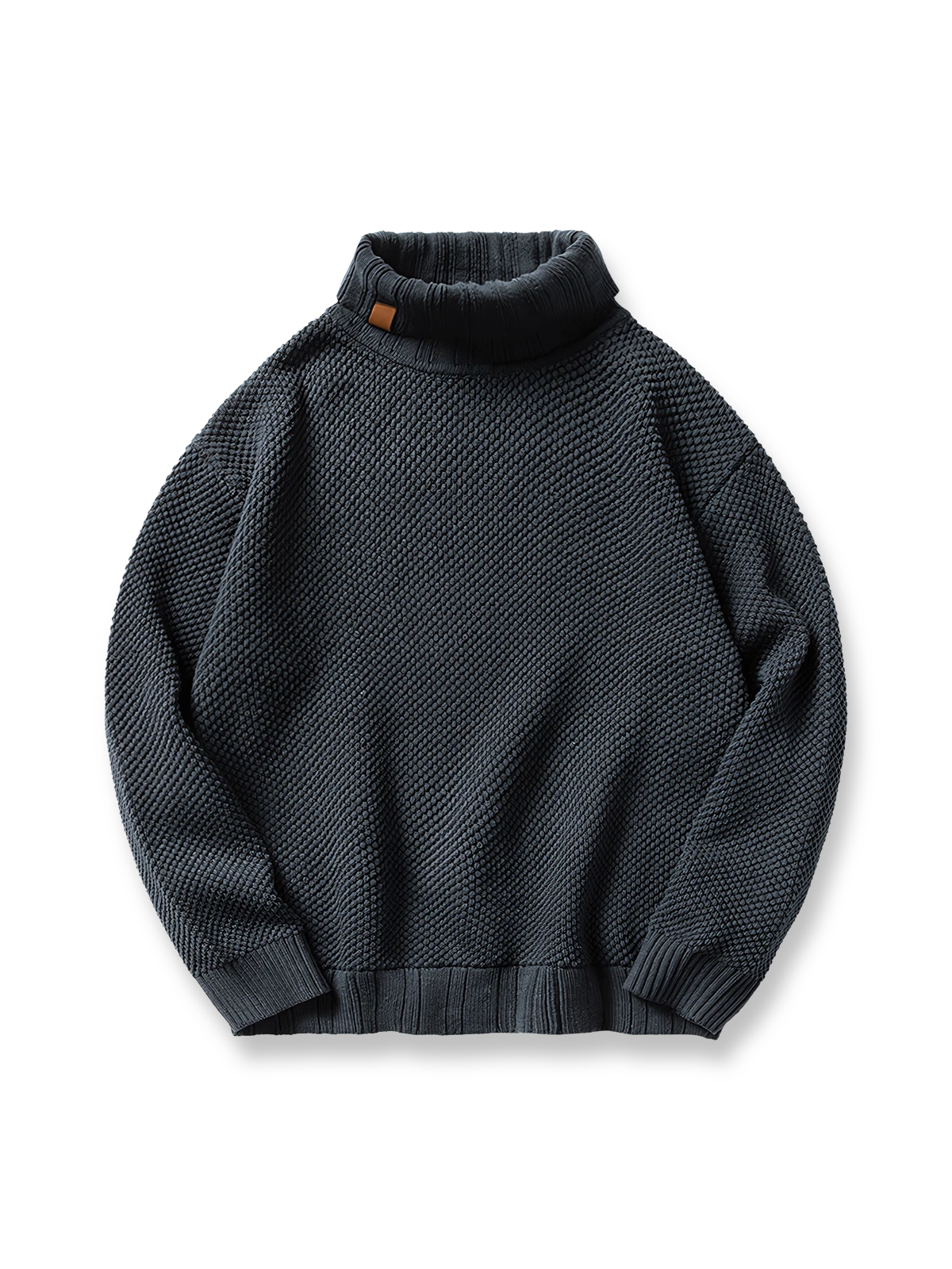柔らかな風合いと防寒性を兼ね備えたタートルネックセーター