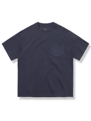 UPF40+対応無地丸襟Tシャツ、ブルー、ルーズフィット、通気性と吸湿性に優れた素材