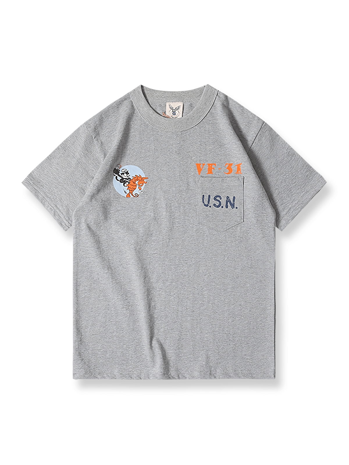 U.S.NAVY VF-31中隊のフェリックス猫ヴィンテージポケット半袖Tシャツの全体像