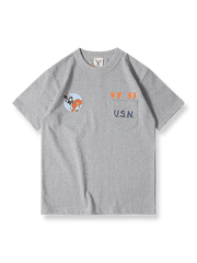 U.S.NAVY VF-31中隊のフェリックス猫ヴィンテージポケット半袖Tシャツの全体像