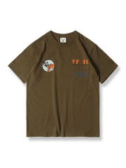 U.S.NAVY VF-31中隊のフェリックス猫ヴィンテージポケット半袖Tシャツの全体像