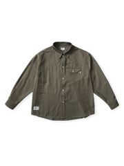 1930年代米軍作業シャツ原型の30/60混紡生地使用クラシックシャツ。側面開口ポケットとYKK五爪扣付き。