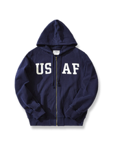 USAFプリント入りフード付きスウェットシャツ